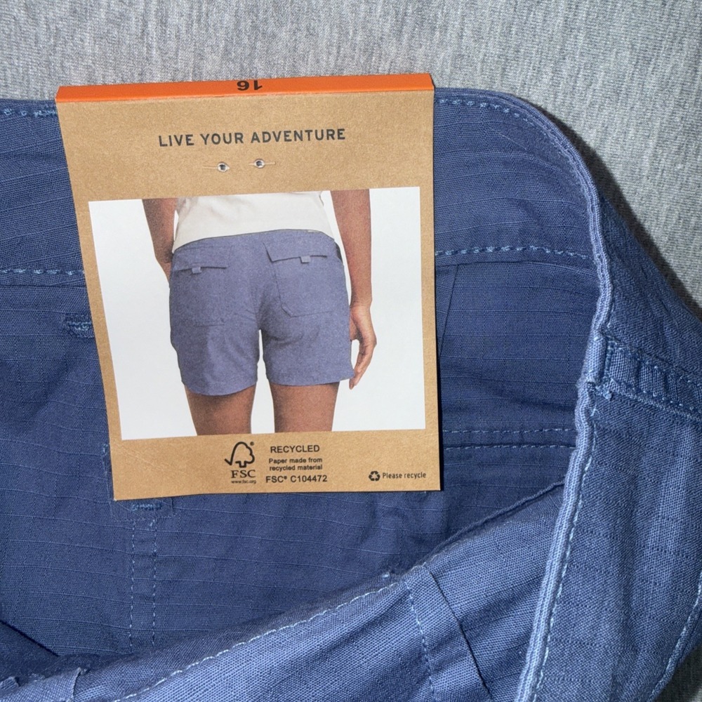 Eddie Bauer Women's Ripstop Shorts Size 16 Blue NWT Outdoor Hiking Casual - Picture 7 of 8